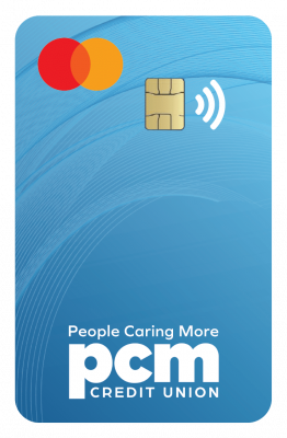 pcm Credit Union Mastercard with chip and contactless payment features